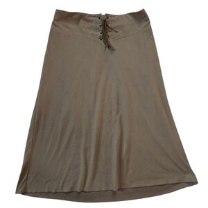 Vintage Just Kidding Lace Up Brown Skirt Made In USA